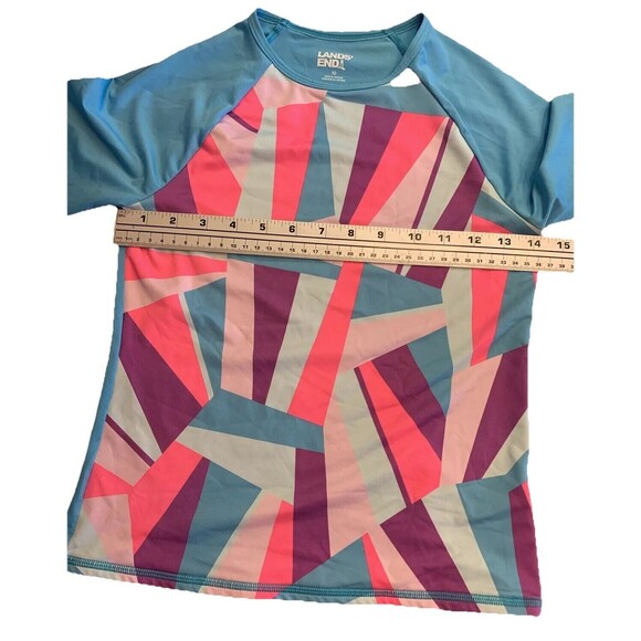 Lands End Girls Sz 10 Rash Guard UV Protection Surf Swim Pool Spring Break Fun - Picture 3 of 9